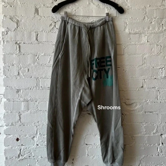 FREECITY Large Sunfades Pocket Sweatpants-Shrooms XS-S oversized $298 - Picture 2 of 7